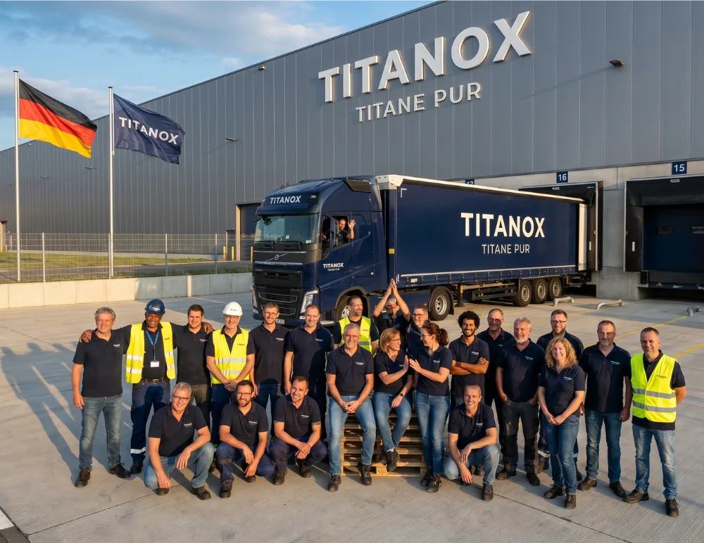 L'équipe TITANOX devant l'entrepôt